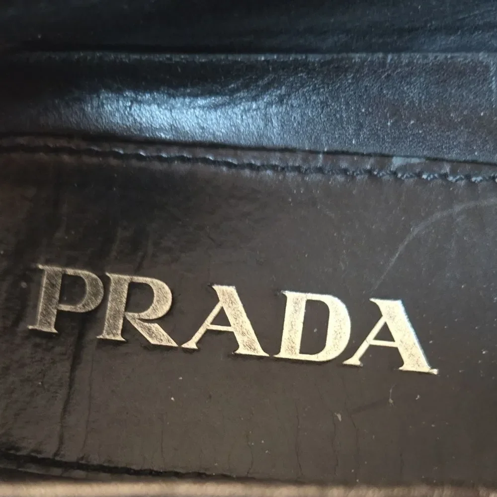 Prada Men's Textured Black Slip-On Loafers Shoes - Picture 4 of 11